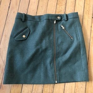 Green wool mini dress